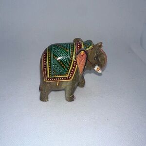 Handcrafted Elephant Figurine with Colorful Accents